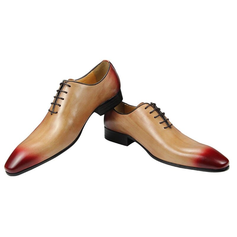 Men's Genuine Leather Lace-Up Oxford Wedding Dress Shoes