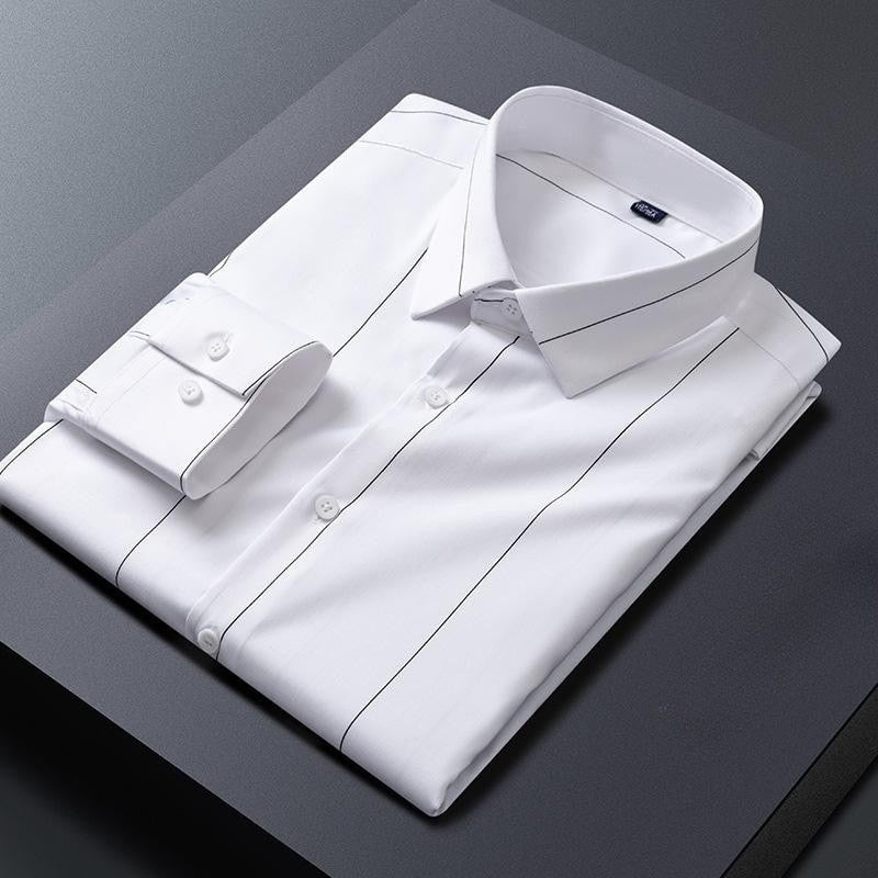 Men's Striped Long Sleeve Business Casual Dress Shirt