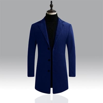 Men's Solid Color Single Breasted Trench Windbreaker