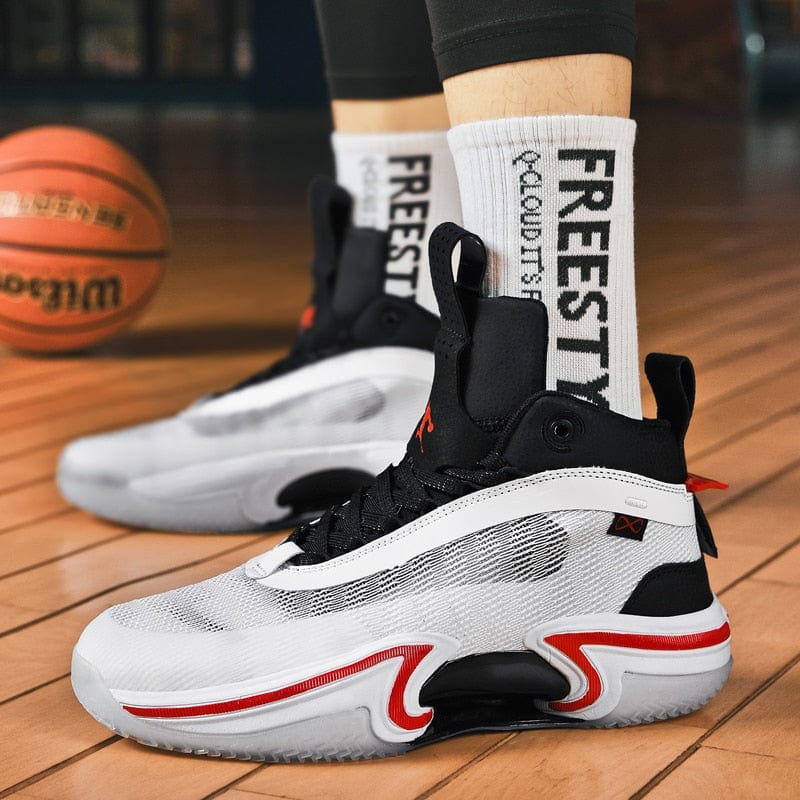 Men's High-Top Wear-Resistant Non-Slip Contrast Basketball Sneakers