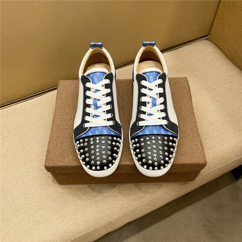 Men's Red Sole Low-Top Leather Rivet Casual Sneakers 35-48