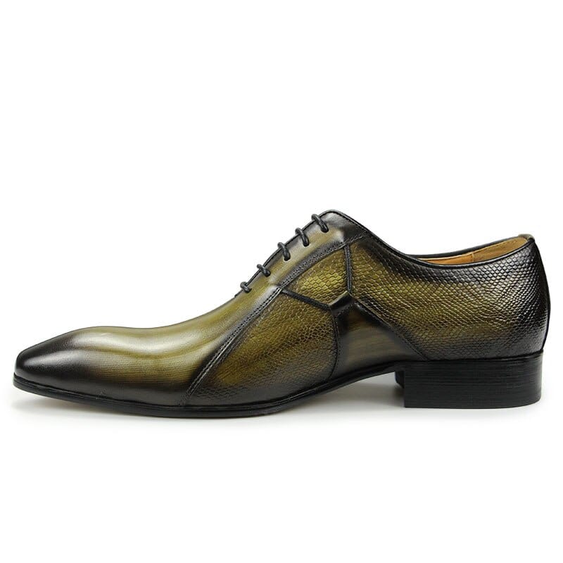 Men's Pointed Toe Leather Oxford Wedding Shoes