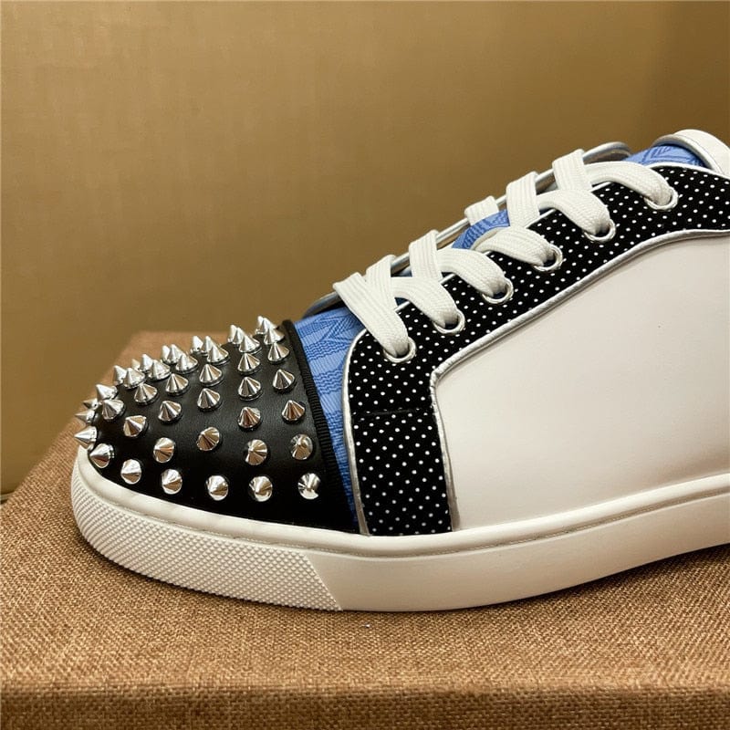 Men's Red Sole Low-Top Leather Rivet Casual Sneakers 35-48