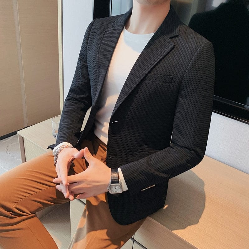 Men's Slim Fit Single-Breasted Wedding Blazer Jacket