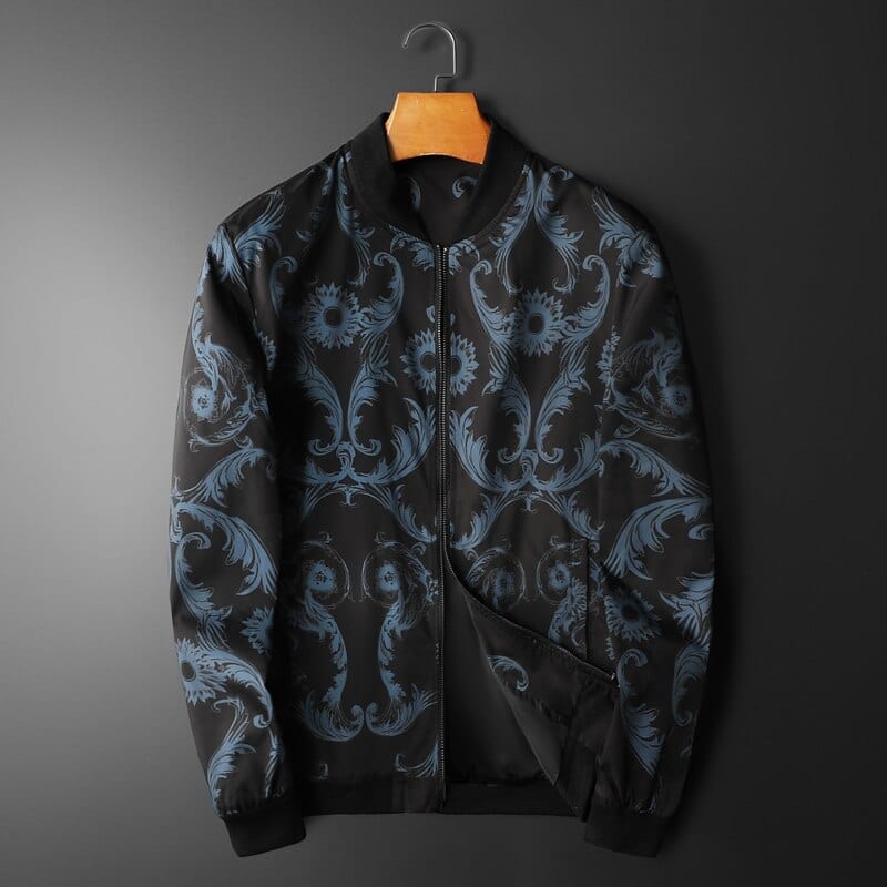 Men's M-5XL Print Stand Collar Casual Stage Jacket