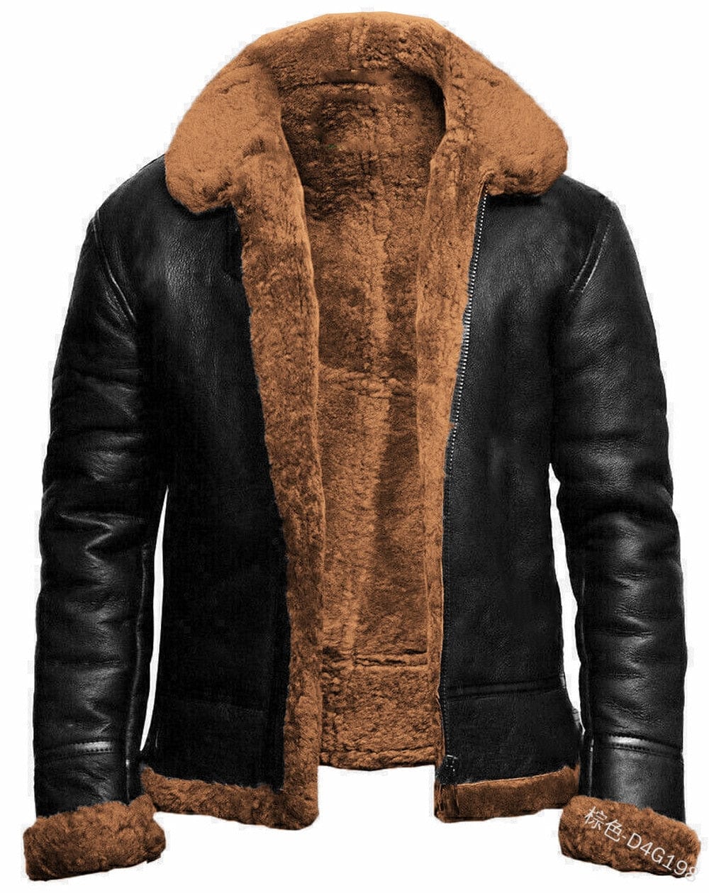 Men's Winter Thick Fleece PU Leather Waterproof Biker Jacket