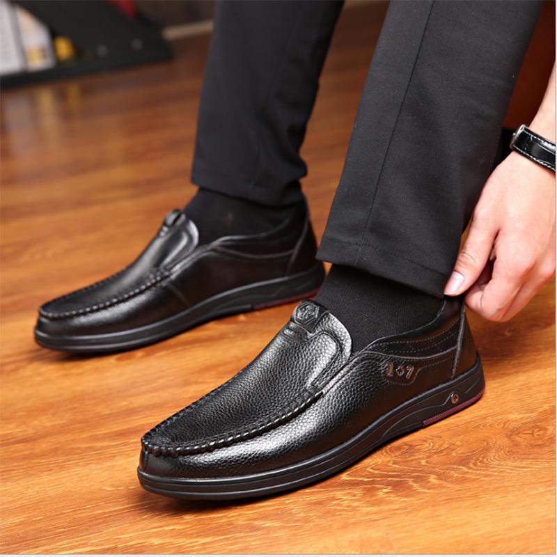 Men's Genuine Leather Slip-On Loafers