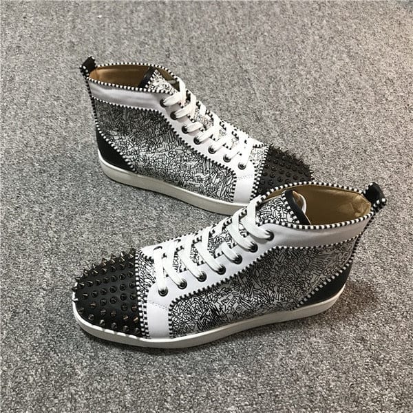 Unisex Leather Rivet High-Top Casual Sneakers