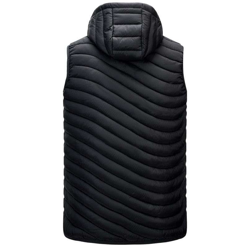Men's Removable Hat Solid Color Winter Waistcoat Vest