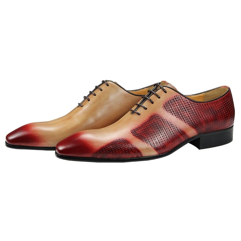 Men's Genuine Leather Lace-Up Oxford Wedding Dress Shoes