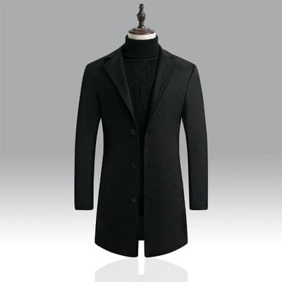 Men's Solid Color Single Breasted Trench Windbreaker