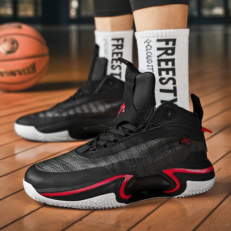 Men's High-Top Wear-Resistant Non-Slip Contrast Basketball Sneakers