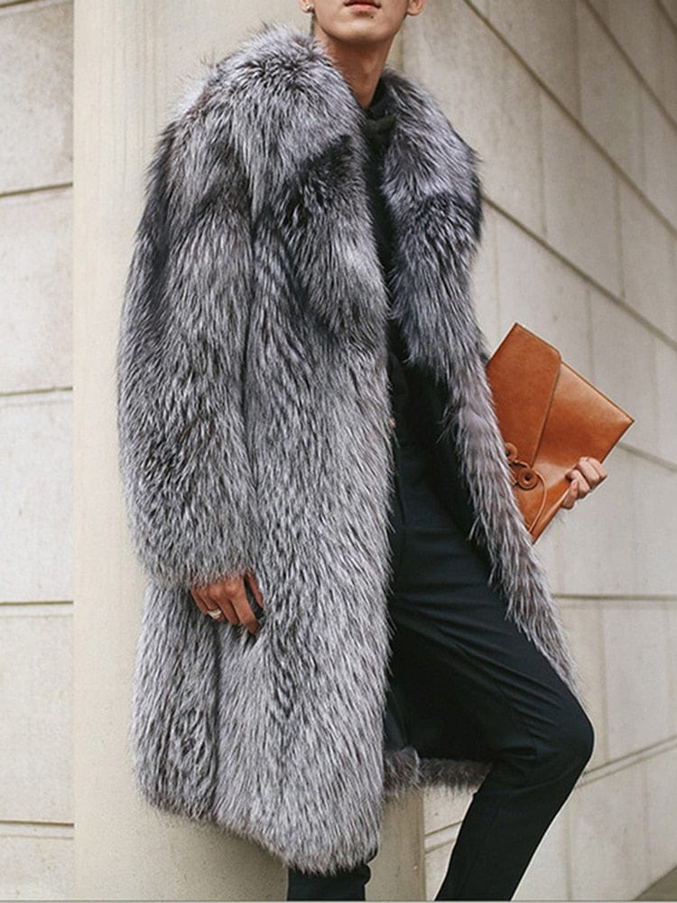 Men's Faux Mink Fur Coat — Loose Fit, Big & Tall