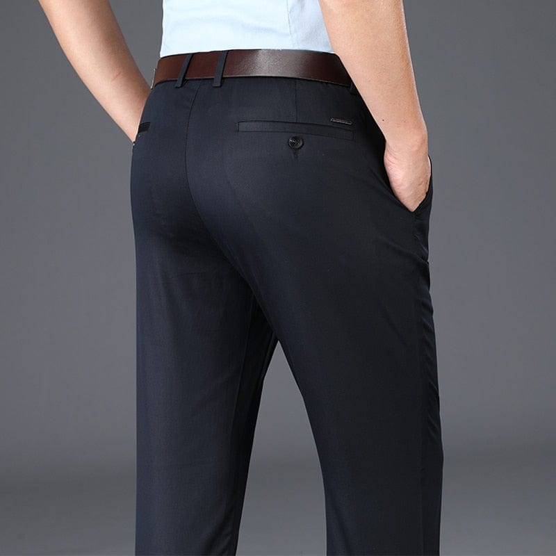 Men's Mid-Waist Straight Formal Trousers