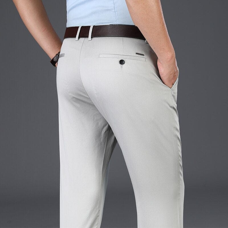 Men's Mid-Waist Straight Formal Trousers