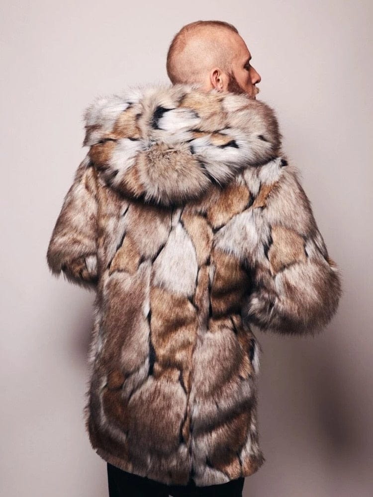 Men's Winter Thick Hooded Faux Fur Long-Sleeve Warm Jacket