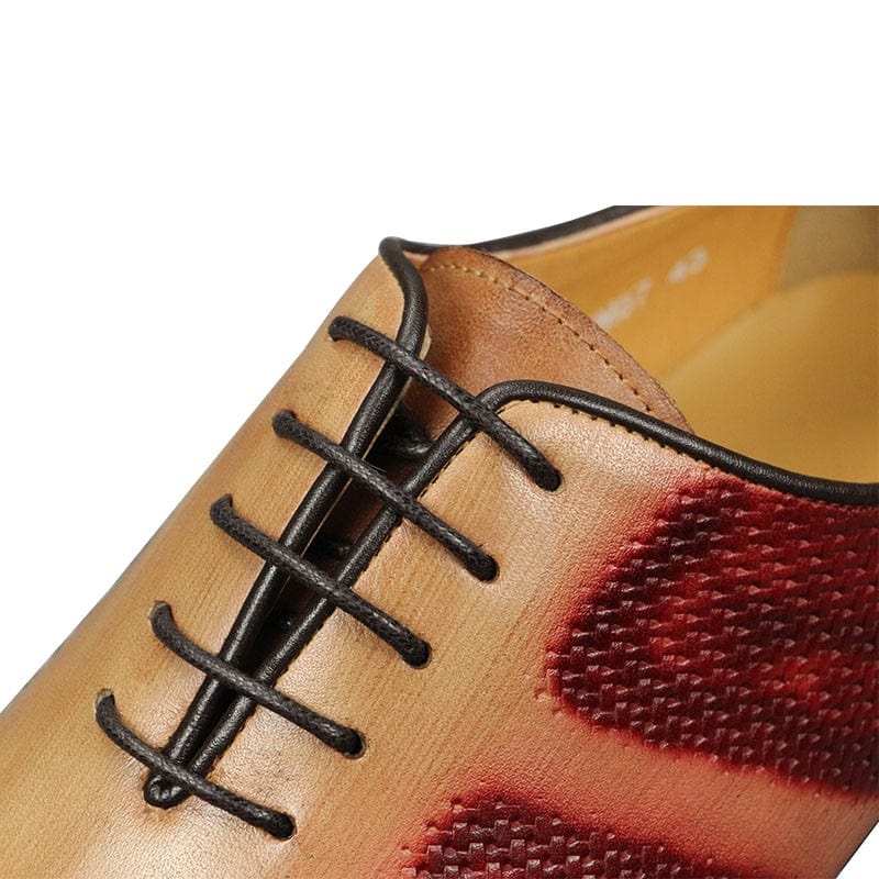 Men's Genuine Leather Lace-Up Oxford Wedding Dress Shoes