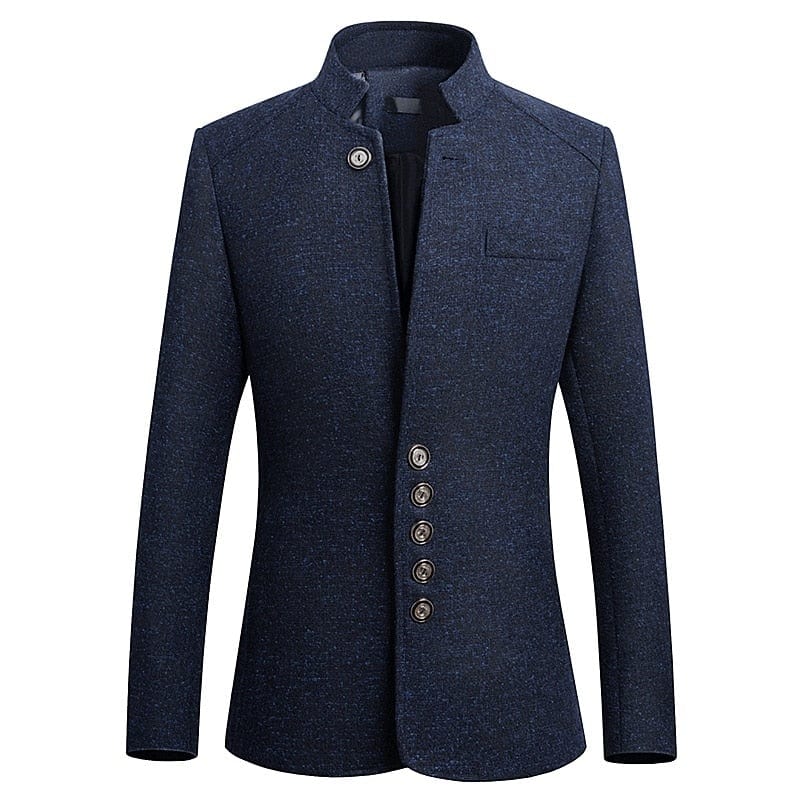 Men's Chinese Stand Collar Printed Blazer Jacket M-5XL