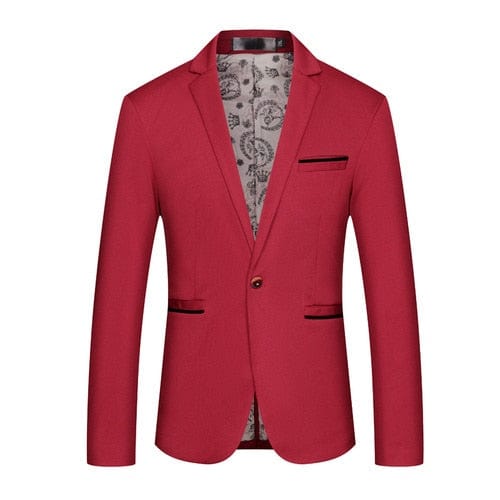 Men's Slim Fit Cotton Business Blazer Plus Size 4XL-5XL