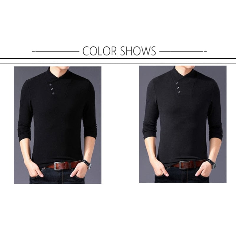 Men's Slim Fit Cotton Long Sleeve T-Shirt