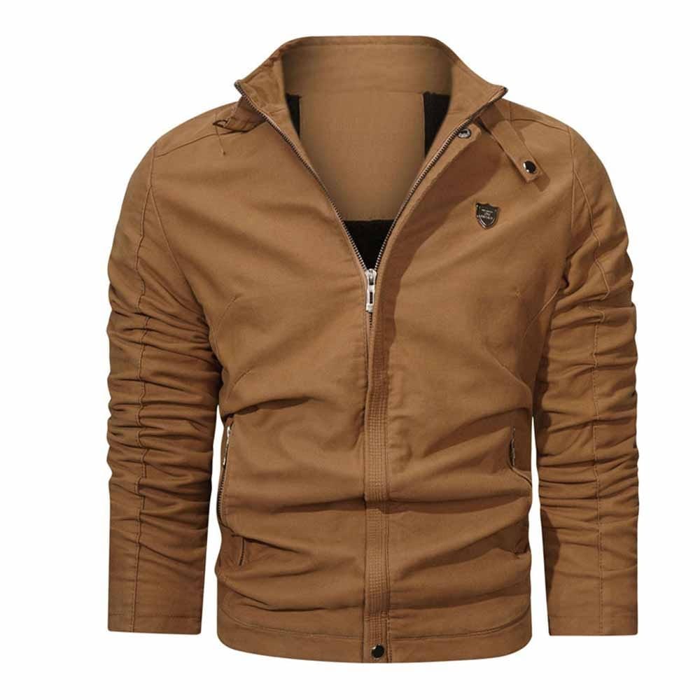 Men's Solid Vintage Workwear Fall/Winter Jacket