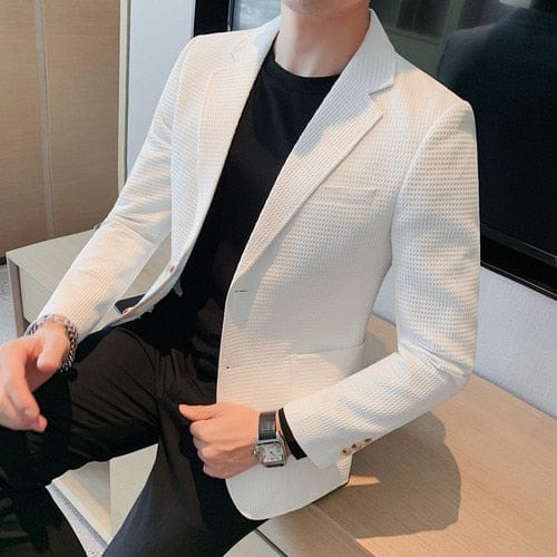 Men's Slim Fit Single-Breasted Wedding Blazer Jacket