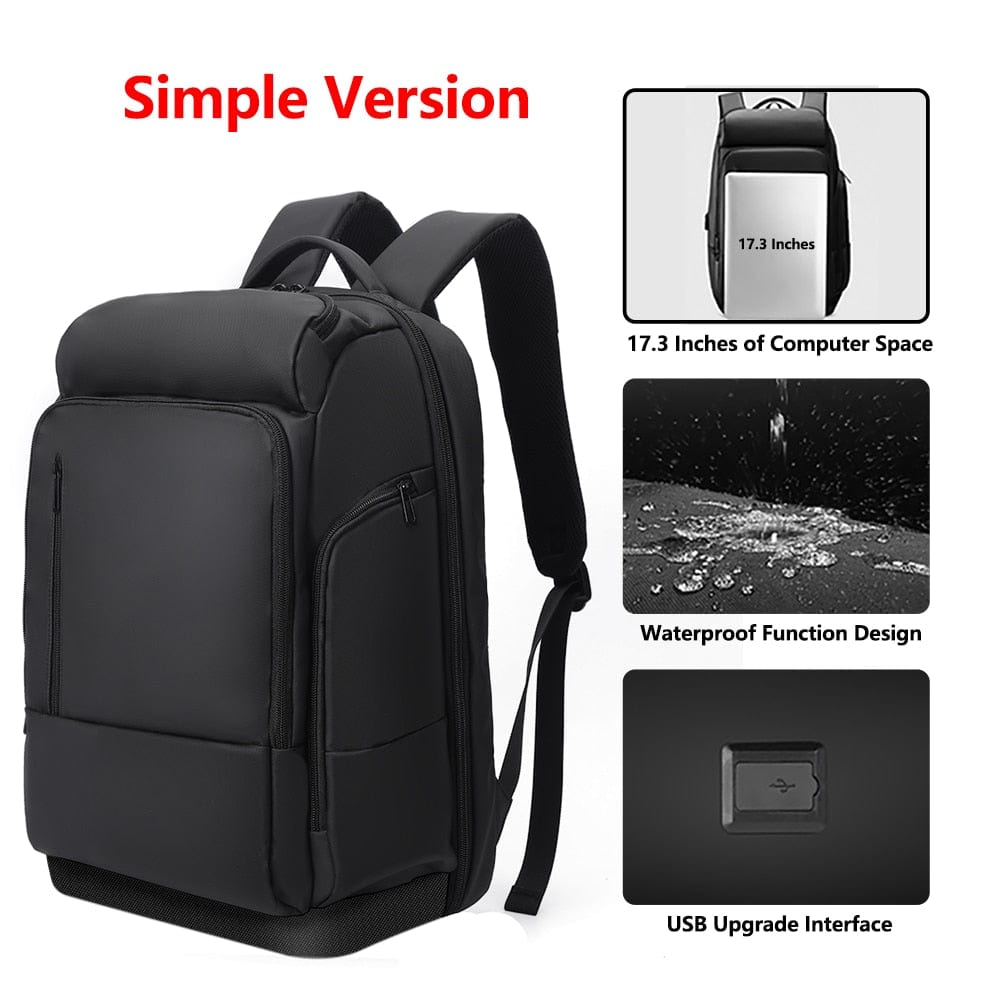 Men's 17 Inch Waterproof Laptop Backpack with USB Charging