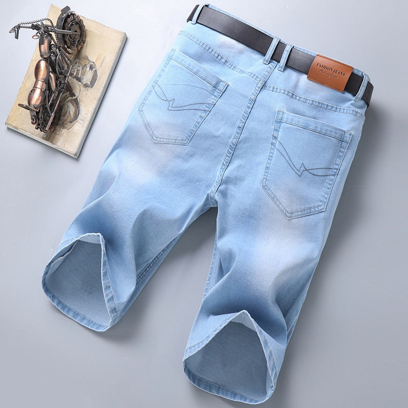 Men's Slim-Fit Stretch Cotton Vintage Denim Shorts