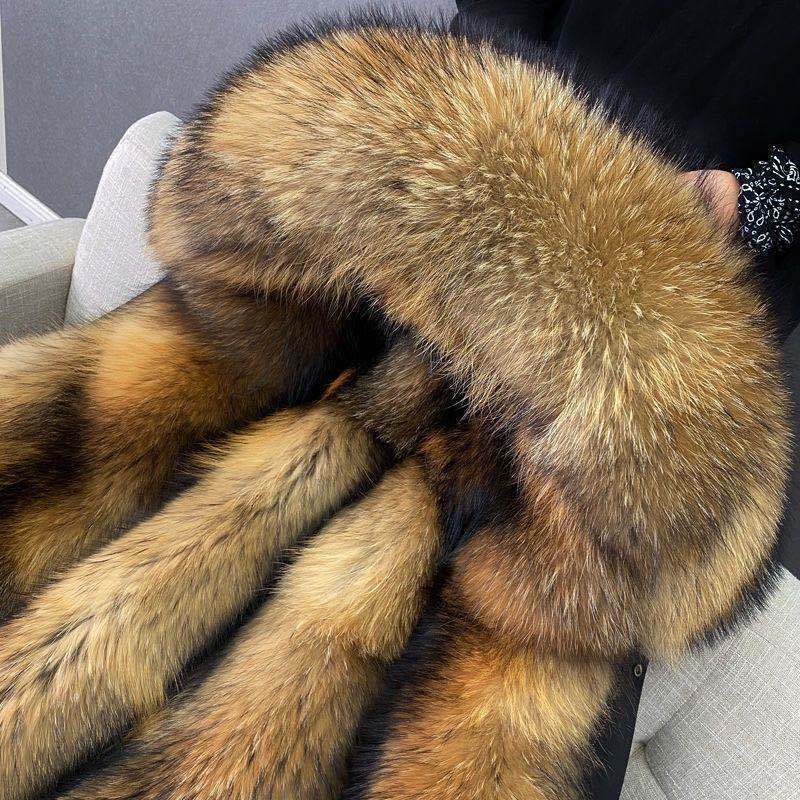 Men's Long Faux Fur Parka — Detachable Collar, Plush Lined
