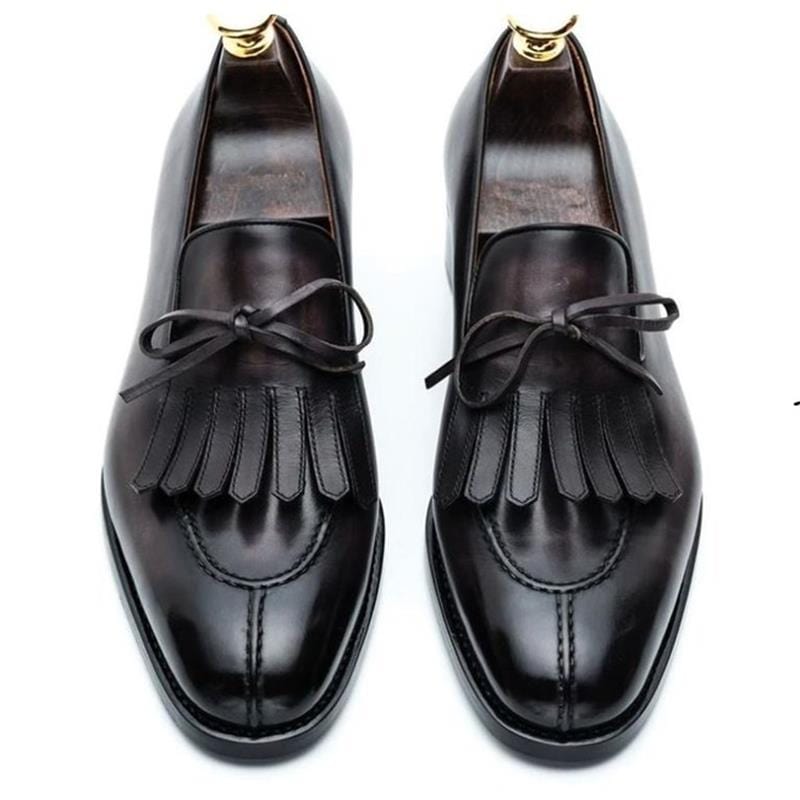 Men's Classic Fringe PU Slip-On Wedding Dress Loafers