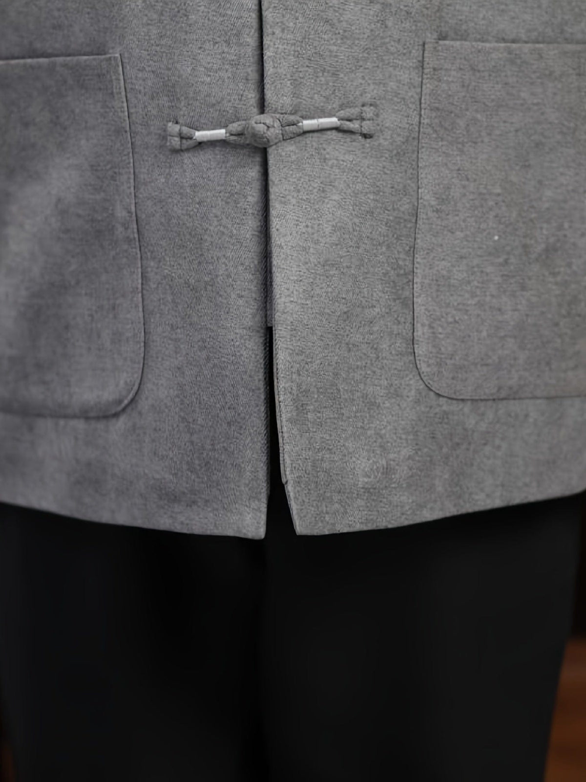 Men's Winter Chinese Tang Suit Stand Collar Knot Coat Hanfu