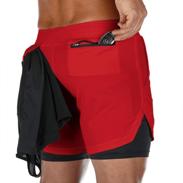 Men's Camo 2-in-1 Quick Dry Gym Running Shorts