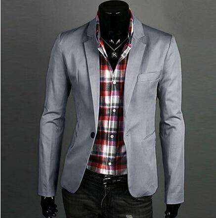Men's Single Button Slim Fit Casual Blazer Jacket