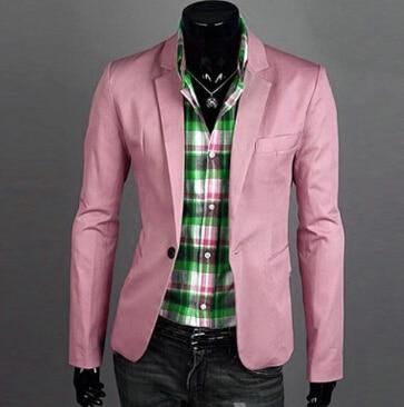 Men's Single Button Slim Fit Casual Blazer Jacket