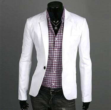 Men's Single Button Slim Fit Casual Blazer Jacket