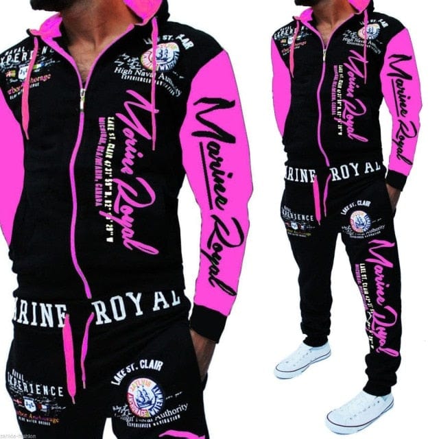 Men's Letter Print Tracksuit 2-Piece Top & Jogger Set, Plus Size 2026