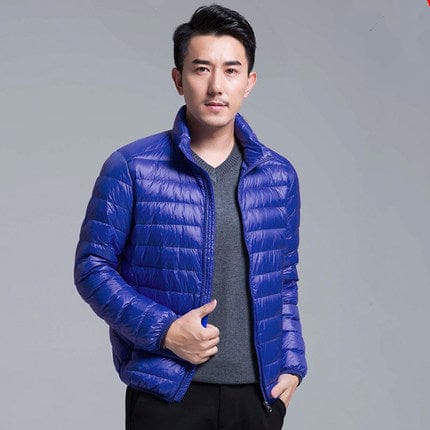 Men's Packable Lightweight Water-Resistant Hooded Down Jacket
