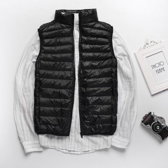 Men's Duck Down Puffer Vest — Ultralight Sleeveless Coat