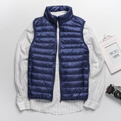 Men's Duck Down Puffer Vest — Ultralight Sleeveless Coat