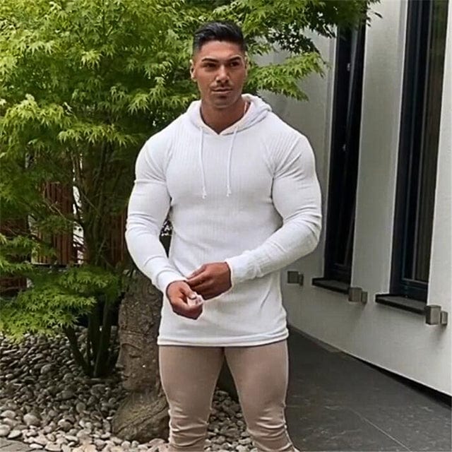 Men's Slim Fit Hooded Turtleneck Knit Pullover Sweater