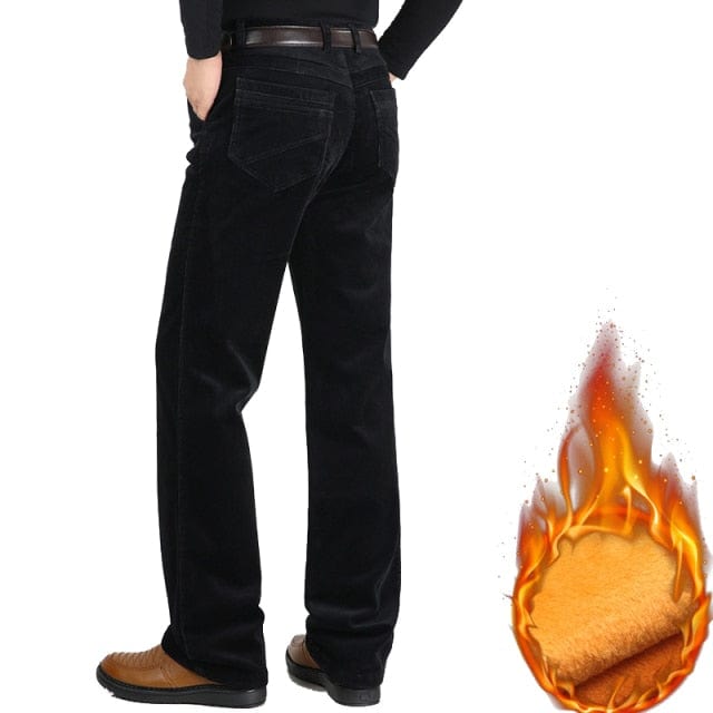 Men's Velvet Corduroy Fleece Straight Trousers