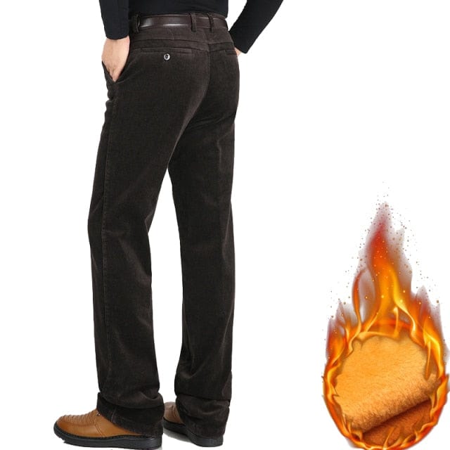Men's Velvet Corduroy Fleece Straight Trousers