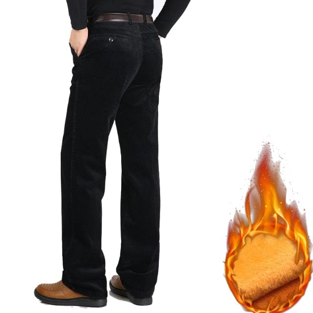 Men's Velvet Corduroy Fleece Straight Trousers
