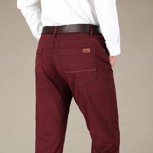 Men's Slim Stretch Cotton Straight Casual Pants, Plus Size