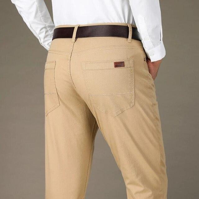 Men's Slim Stretch Cotton Straight Casual Pants, Plus Size