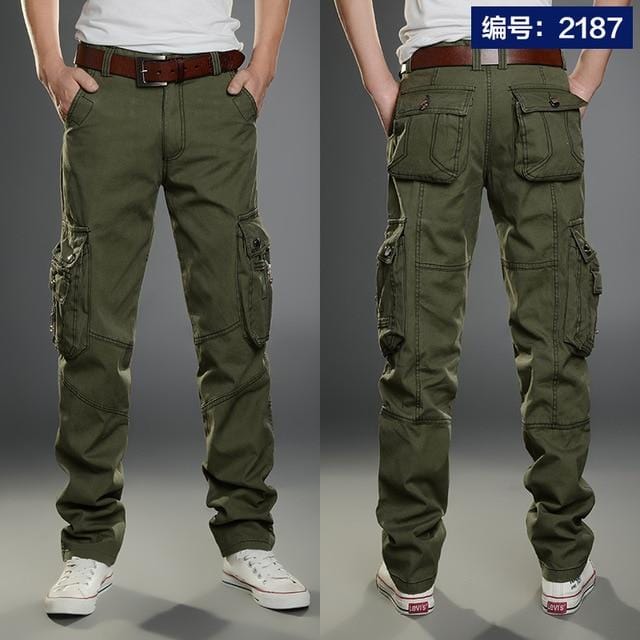 Men's Cotton Cargo Pants — Multi-Pocket, Stretch Fit