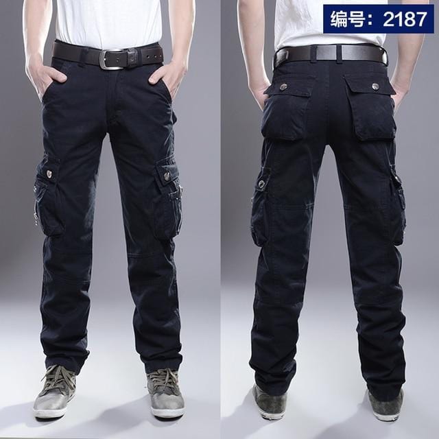 Men's Cotton Cargo Pants — Multi-Pocket, Stretch Fit