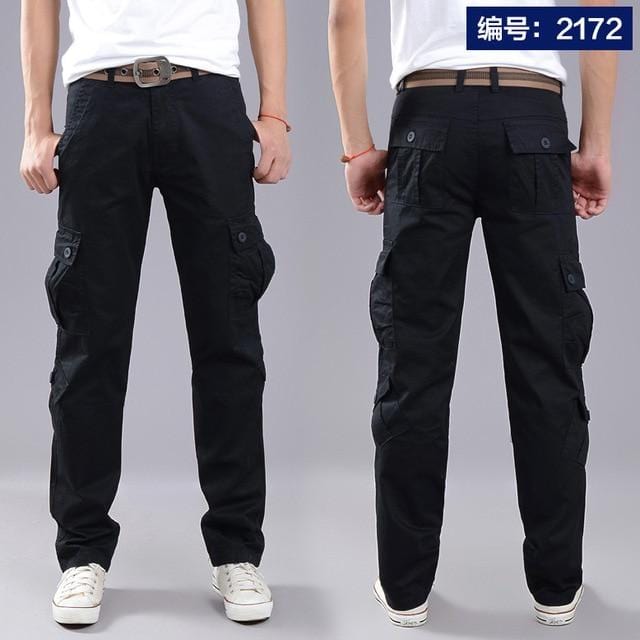 Men's Cotton Cargo Pants — Multi-Pocket, Stretch Fit