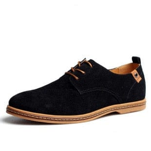 Men's Plus Size Suede Velvet-Lined Lace-Up Casual Shoes