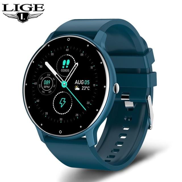 Men's smart watch blue band product photo